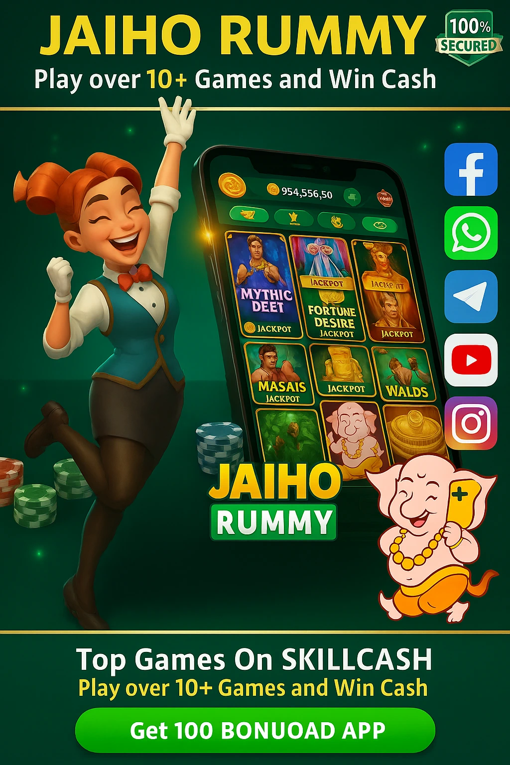 Spin Winner home screen and reels screenshot